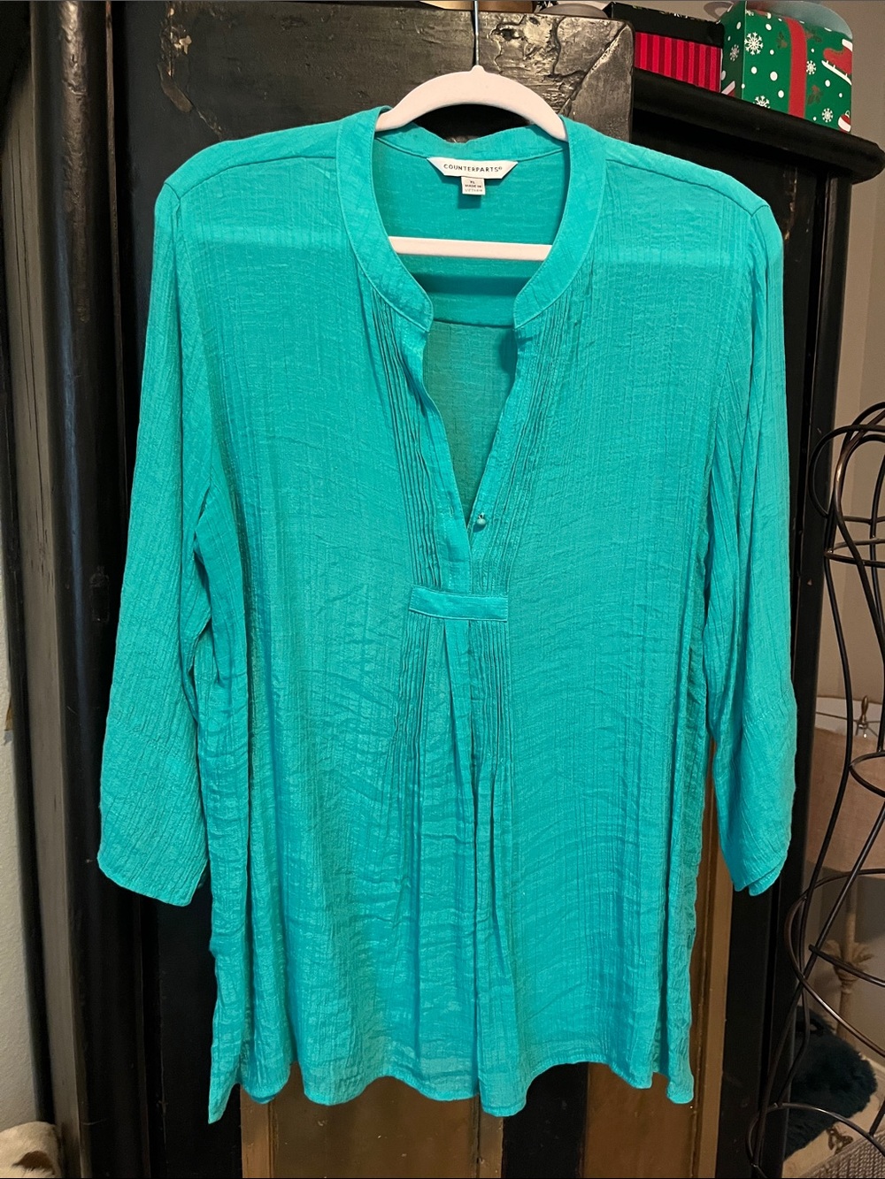 Counterparts Teal Pleated Pullover Tunic